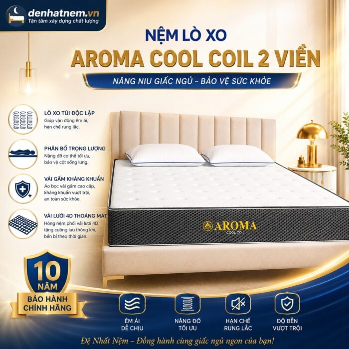 Nệm lò xo Aroma Cool Coil 2 viền tại Đệ Nhất Nệm