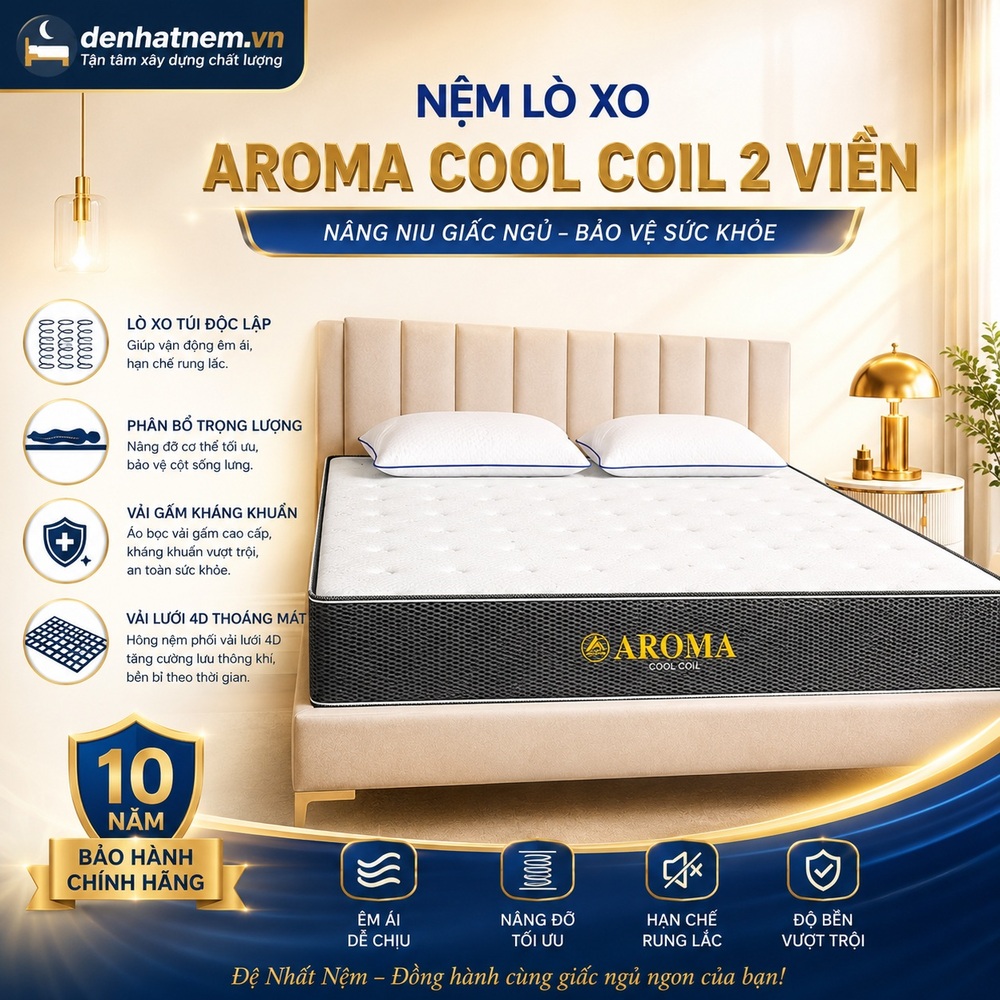 Nệm lò xo Aroma Cool Coil 2 viền tại Đệ Nhất Nệm