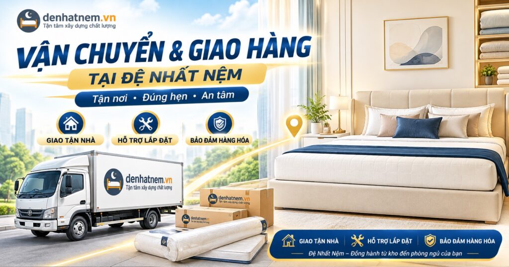 Đệ Nhất Nệm hỗ trợ vận chuyển và lắp đặt tận giường cho khách hàng