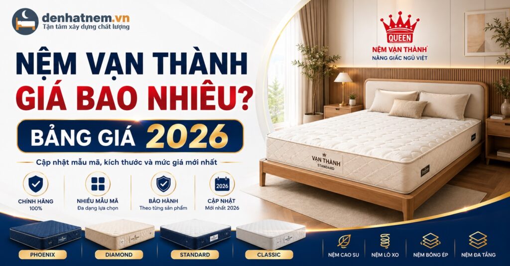 Nệm Vạn Thành Giá Bao Nhiêu? Bảng Giá 2026 | Đệ Nhất Nệm
