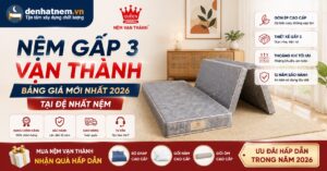 Nệm Gấp 3 Vạn Thành – Bảng Giá Mới Nhất 2026 Tại Đệ Nhất Nệm
