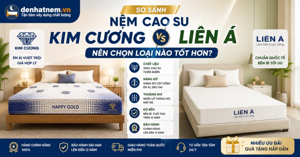 So Sánh Nệm Cao Su Kim Cương Và Liên Á: Nên Chọn Loại Nào Tốt Hơn? tại Đệ Nhất Nệm