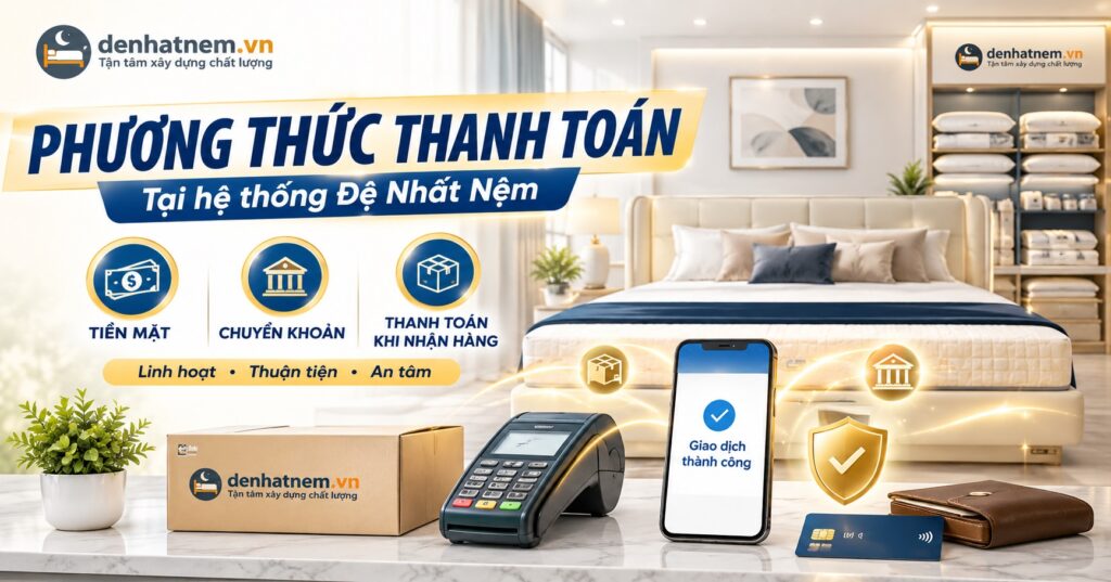 Quý khách có thể chọn thanh toán bằng tiền mặt hoặc chuyển khoản tiện lợi