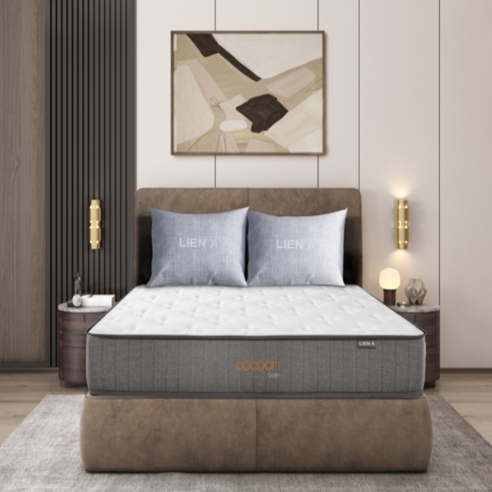 Nệm lò xo Cocoon Grey Luxe Liên Á thiết kế cao cấp