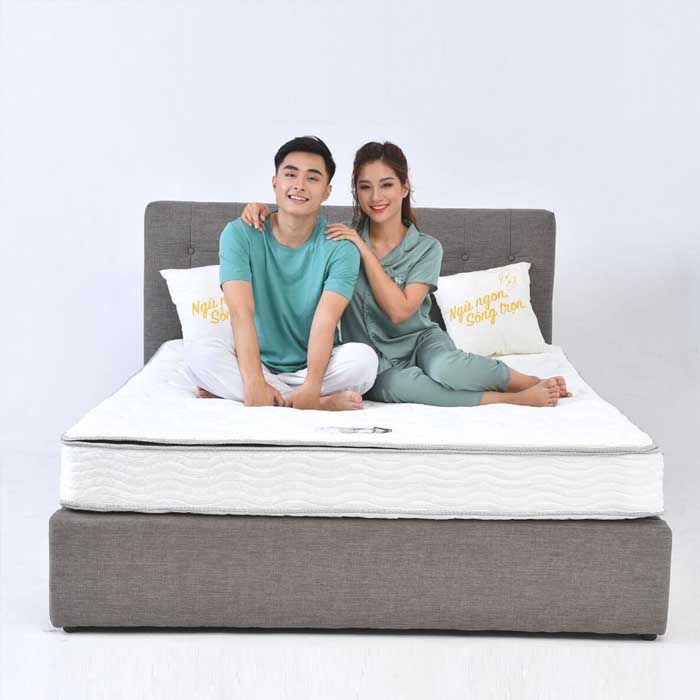 Nệm Amando Lucio được thiết kế với kết cấu lò xo túi