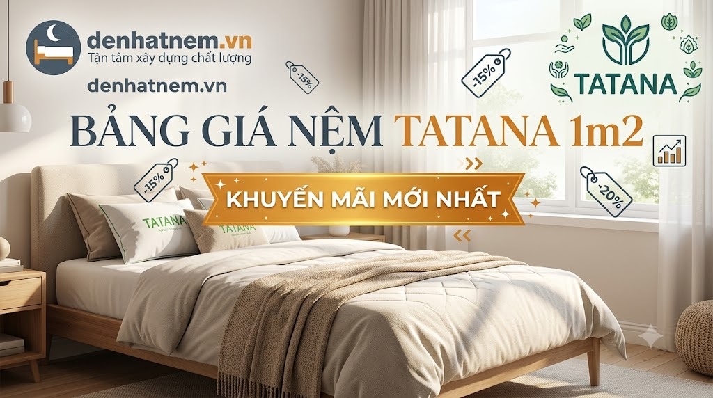 Bảng giá nệm TATANA 1m2 mới nhất