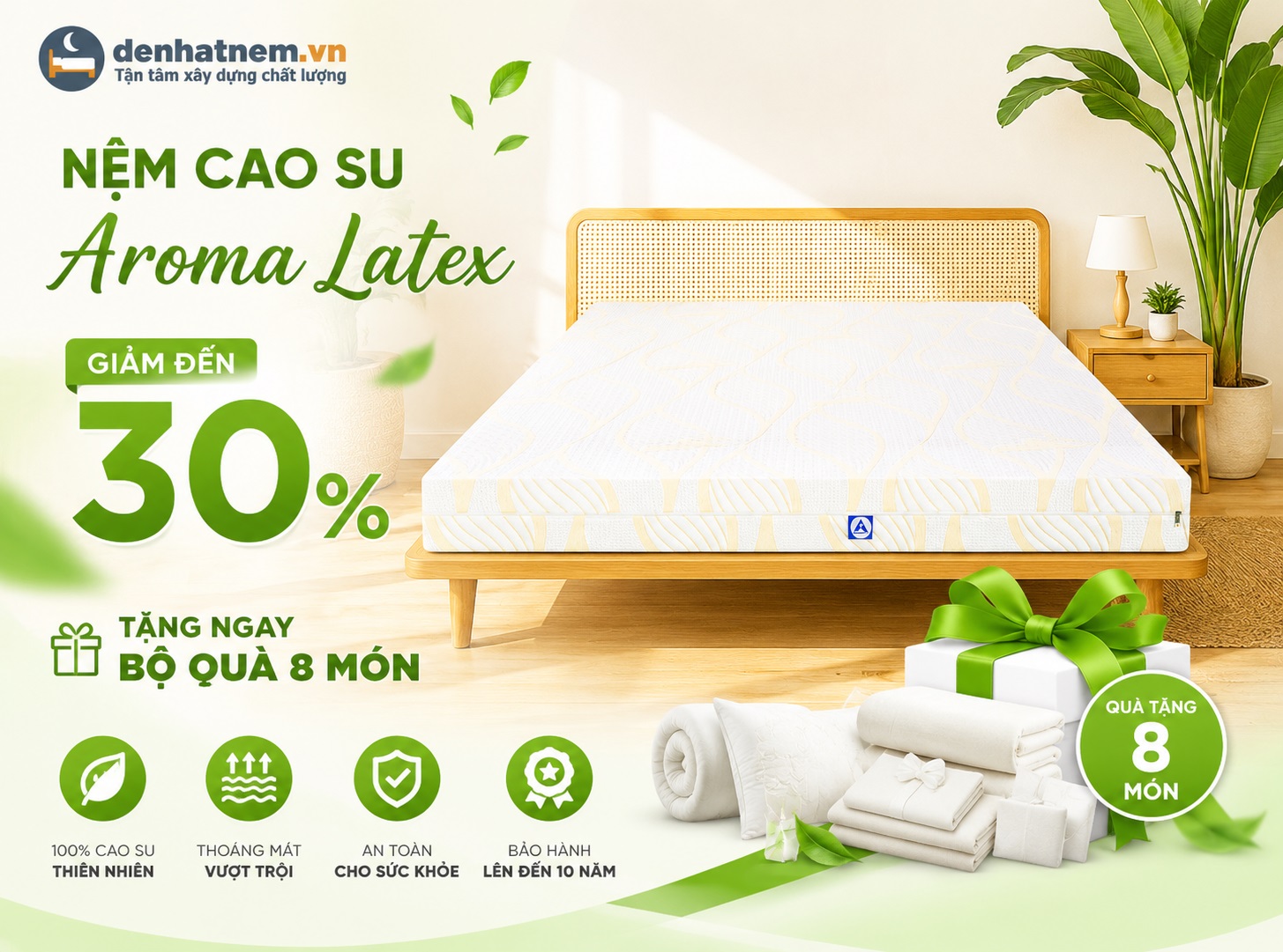 Banner nệm cao su Aroma Latex tại Đệ Nhất Nệm