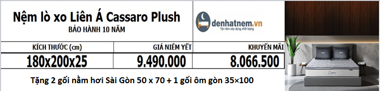 Cassaro Plush khuyến mãi 15% chỉ từ 8 triệu đồng