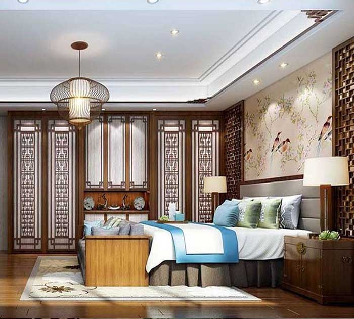 Phòng ngủ kiểu Trung đề cao tổng thể hài hòa