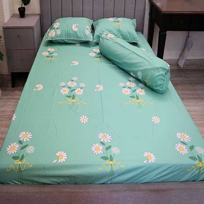 Bộ Drap giường Cotton Aroma 1m6 cao cấp, mềm mại, êm ái