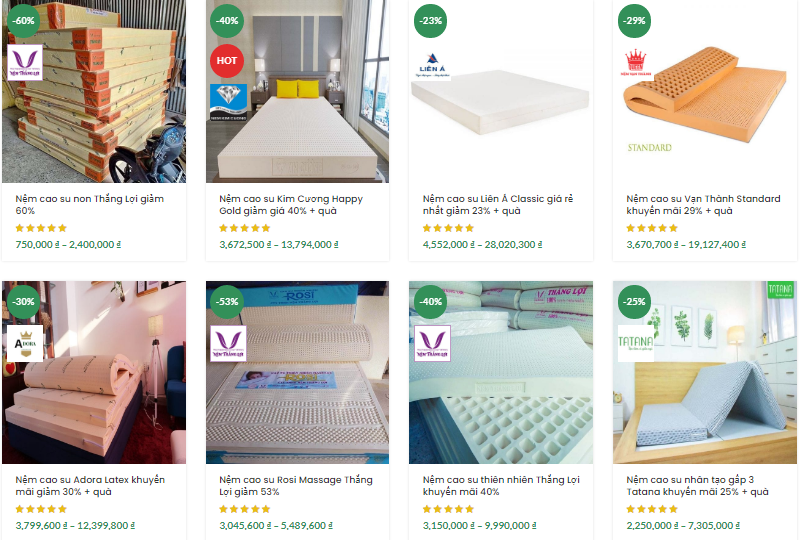 Nệm cao su có mức giá cao hơn nhưng giá trị sử dụng cũng tương xứng