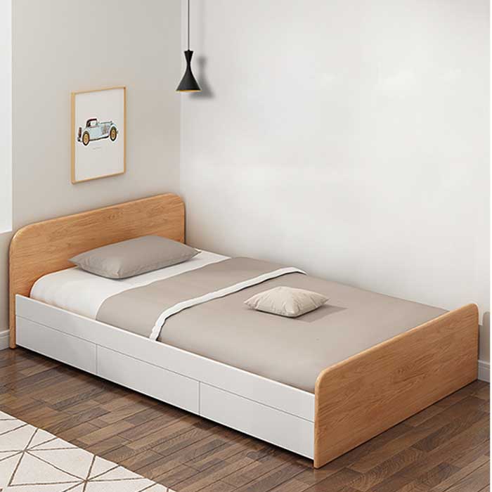 Giường gỗ đơn thường có kích thước nhỏ, dành cho 1-2 người