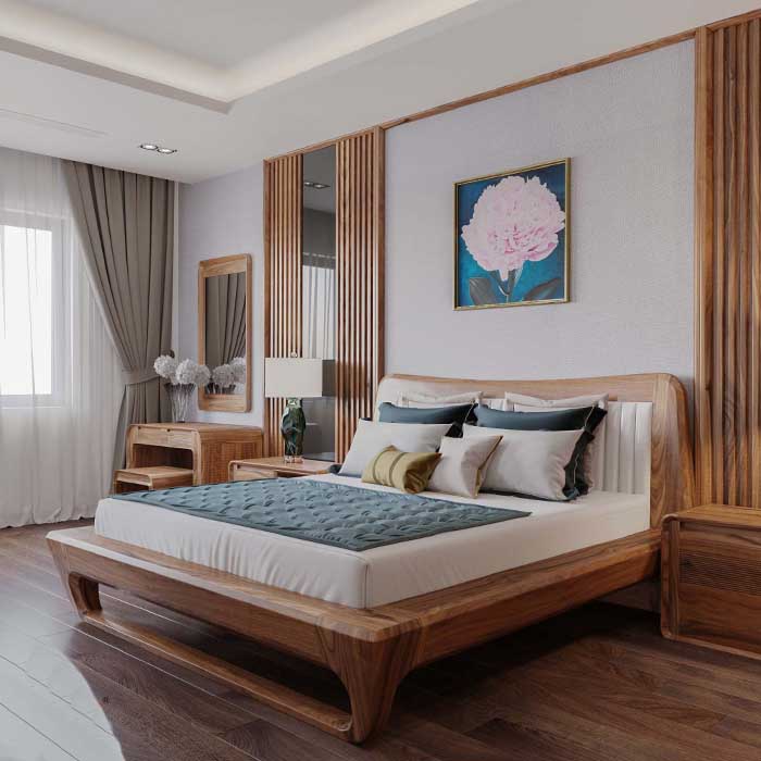 Giường gỗ tự nhiên là loại giường ngủ được sản xuất từ các loại gỗ tự nhiên