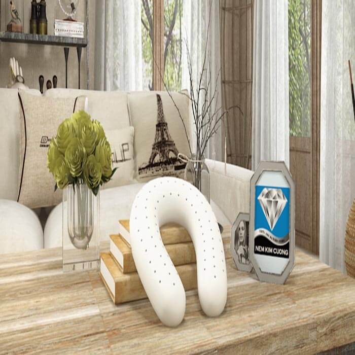 Bề mặt gối cao su Kim Cương được thiết kế nhiều lỗ thoáng nhỏ tạo sự thông thoáng