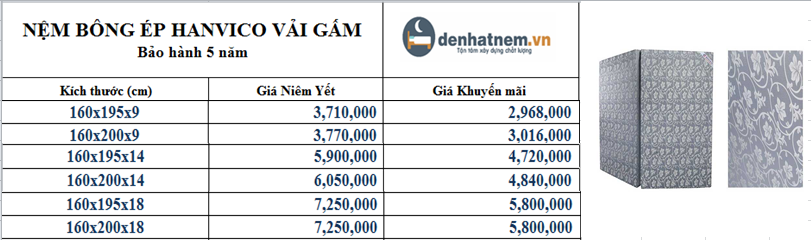 Hanvico Vải gấm kích thước đa dạng, giá thành hợp lý