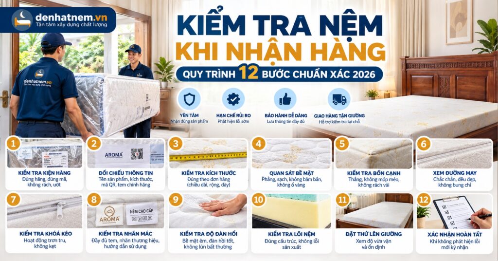 Kiểm Tra Nệm Khi Nhận Hàng Chuẩn Nhất 2026 | Đệ Nhất Nệm