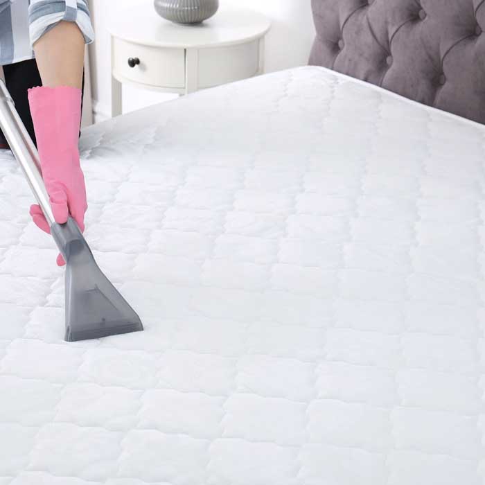 Dùng tay hoặc gậy, máy hút bụi chuyên dụng để giũ sạch bụi bám trên ruột nệm
