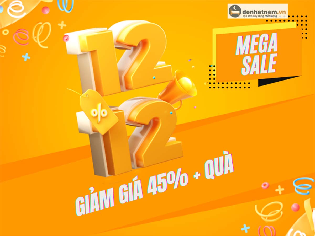 Banner khuyến mãi Mega Sale 12.12 2024 tại Đệ Nhất Nệm