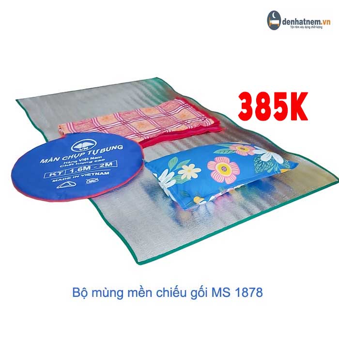 Bộ mùng mền chiếu gối giá rẻ MS 1878 có giá 385.000đ