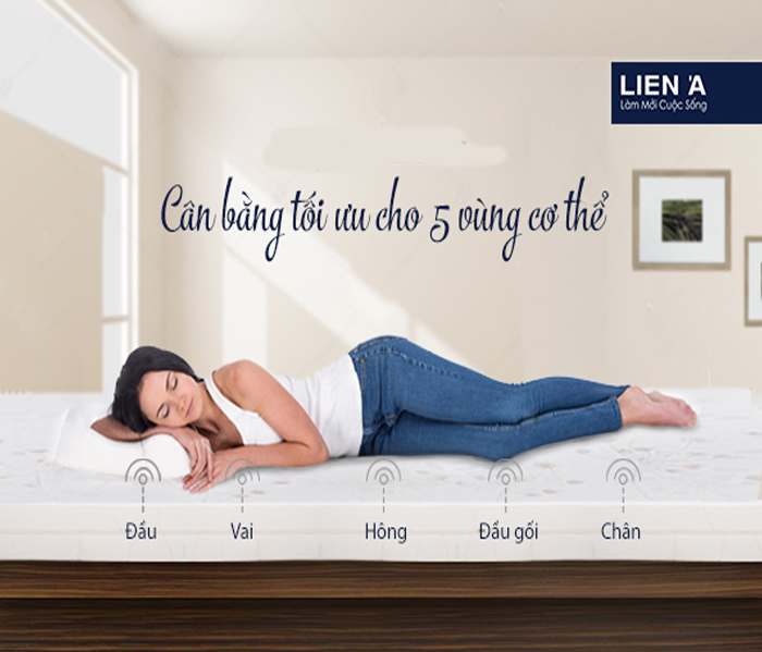 Nệm cao su Liên Á 5cm nâng đỡ cơ thể một cách toàn diện