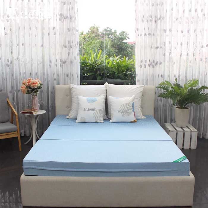 Nệm bông ép 9cm tạo cảm giác thoải mái, chắc chắn hơn cho người dùng