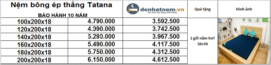 Nệm khuyến mãi 25% + quà hấp dẫn