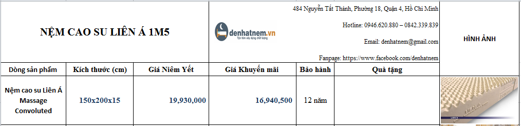 Massage Convoluted 1m5 giá tốt nhất thị trường