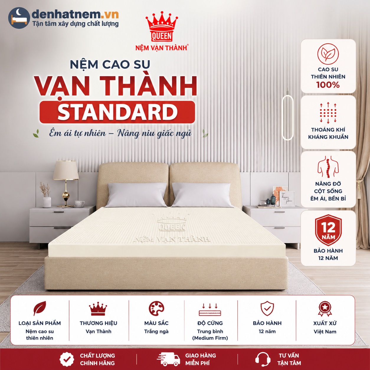 Nệm cao su Vạn Thành Standard tại Đệ Nhất Nệm