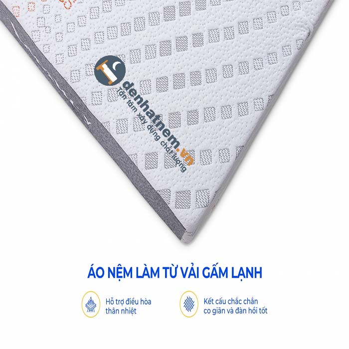 Nệm foam Aroma Luxury Plus áo gấm cao cấp