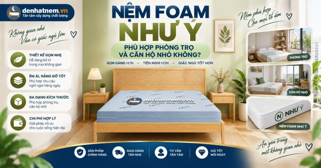 Nệm Foam Như Ý Cho Phòng Trọ Giá Rẻ 2026 | Đệ Nhất Nệm