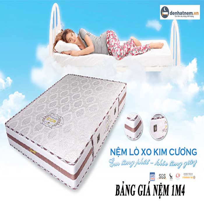 Bảng giá nệm lò xo Kim Cương 1m4 tốt nhất thị trường