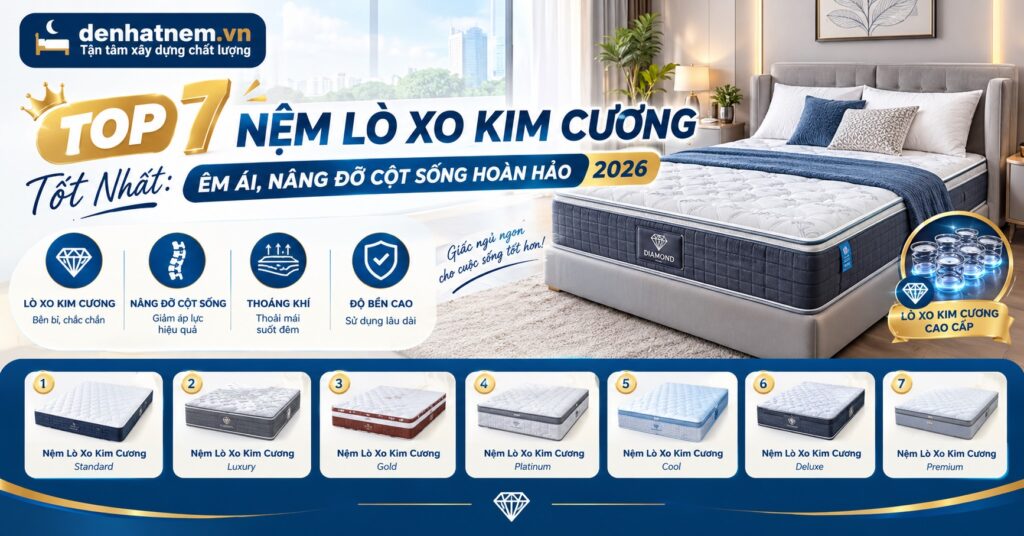 Nệm Lò Xo Kim Cương Tốt Nhất 2026 | Đệ Nhất Nệm