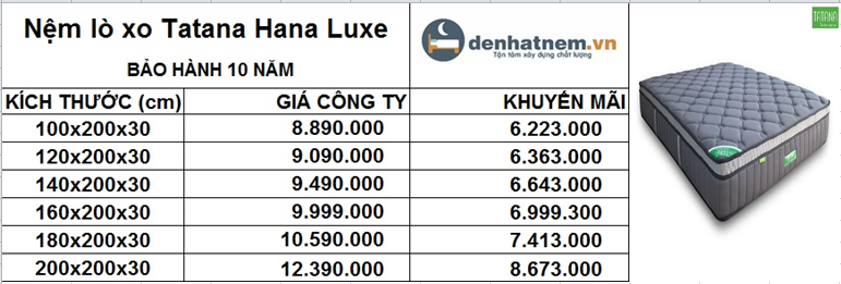 Tatana Hana Luxe cao 30cm khuyến mãi lớn