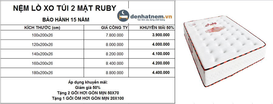 Ruby Hàn Việt Hải khuyến mãi 50% + quà