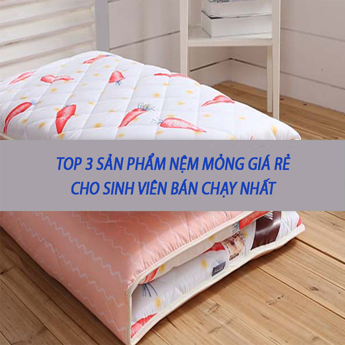 Top 3 chiếc nệm mỏng giá rẻ cho sinh viên bán chạy nhất