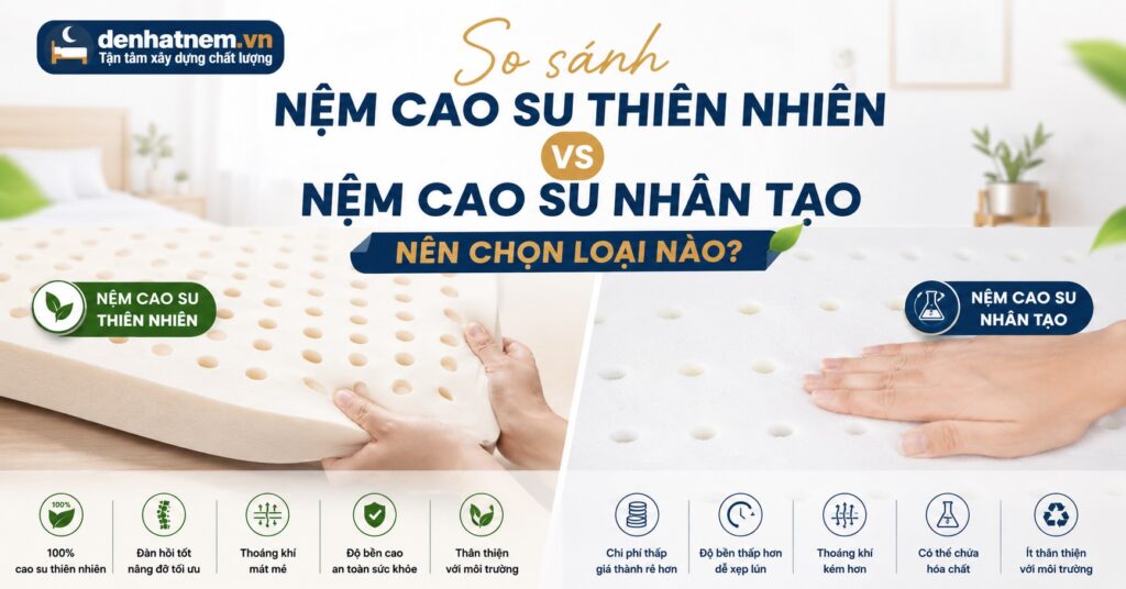 So Sánh Nệm Cao Su Thiên Nhiên Và Nhân Tạo: Nên Mua Gì?