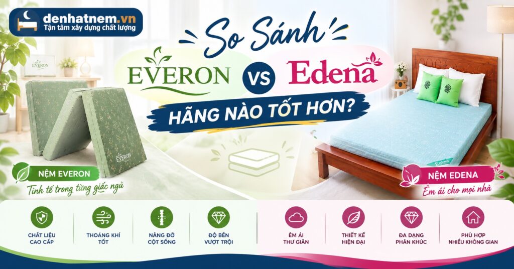 So Sánh Nệm Everon Và Edena: Hãng Nào Tốt? Đệ Nhất Nệm