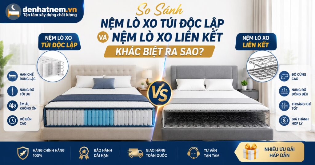 So Sánh Nệm Lò Xo Túi Và Liên Kết Chi Tiết | Đệ Nhất Nệm
