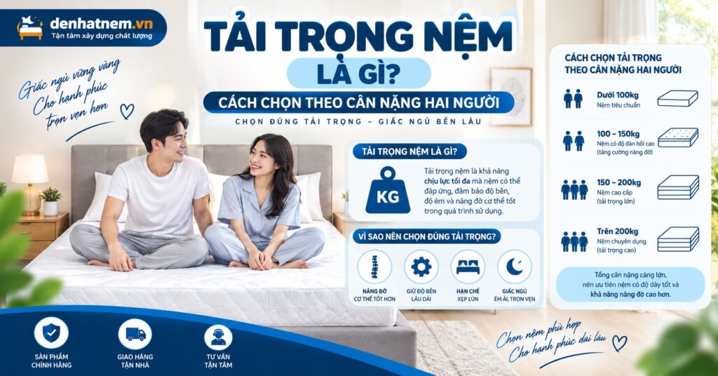 Tải trọng nệm là gì? Cách chọn theo cân nặng hai người | Đệ Nhất Nệm