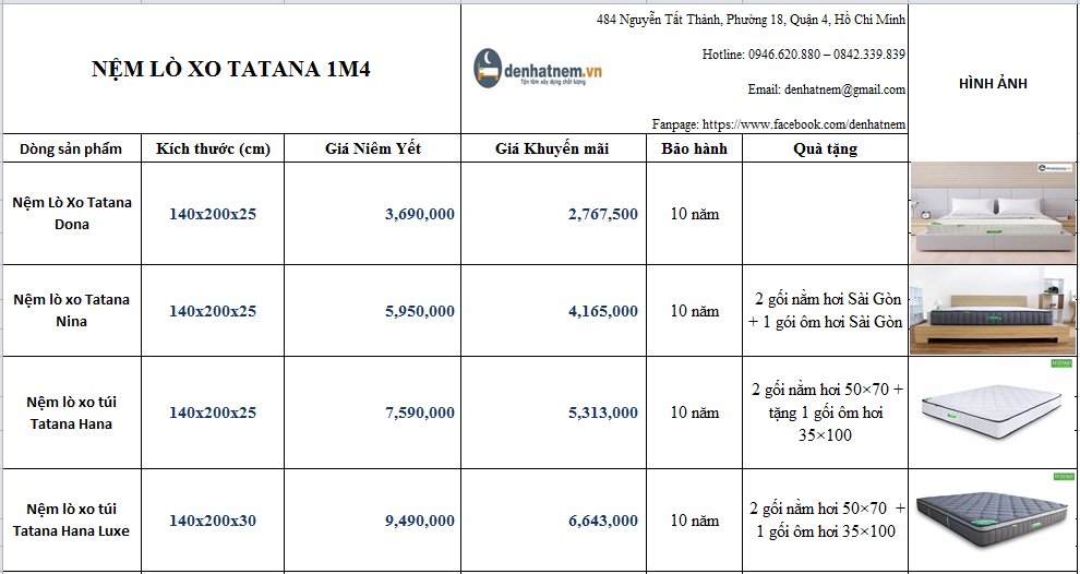 Tatana có phân khúc giá đa dạng, người dùng dễ lựa chọn