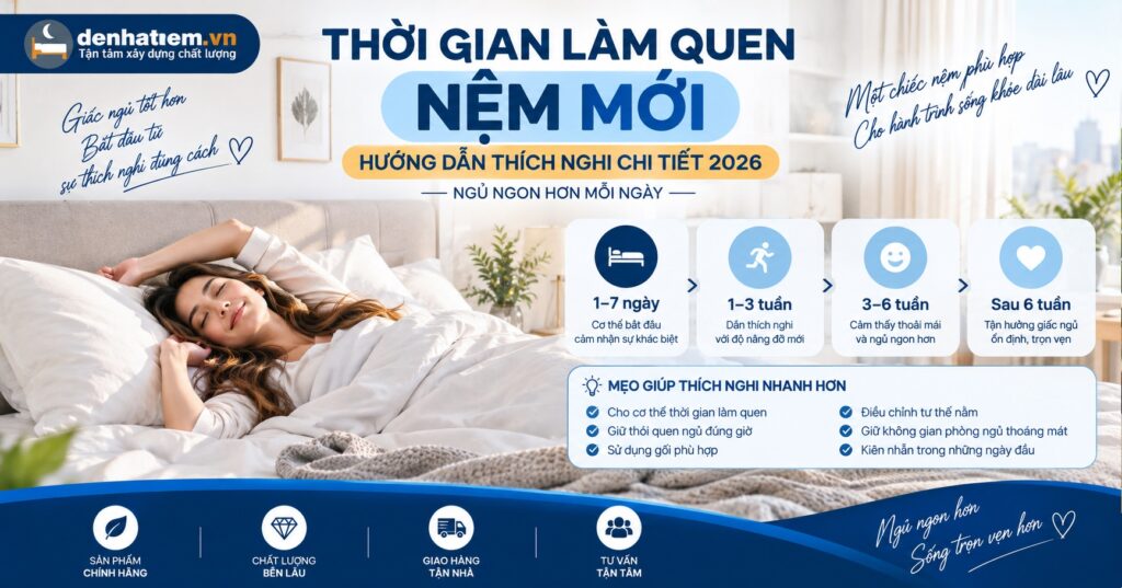 Thời Gian Làm Quen Nệm Mới: Hướng Dẫn Chi Tiết 2026 | Đệ Nhất Nệm