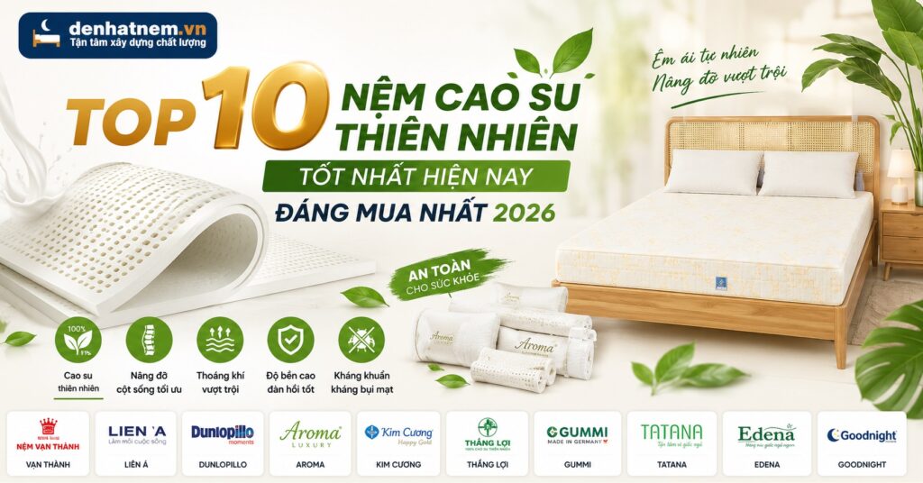 Top 10 Nệm Cao Su Thiên Nhiên Tốt Nhất Hiện Nay 2026 | Đệ Nhất Nệm
