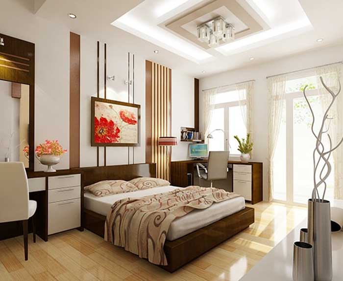 Quy tắc 1: Nên kê giường ngủ lệch hướng với cửa phòng