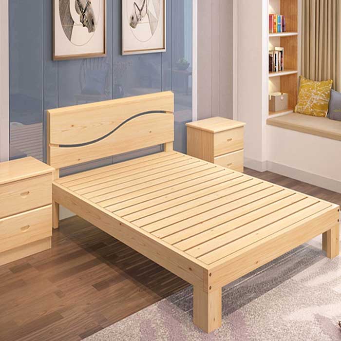 Giường ngủ gỗ thông bền, chịu lực, bám dính tốt và dễ đánh bóng