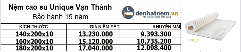Unique Vạn Thành khuyến mãi 29%, chỉ từ 9,3 triệu