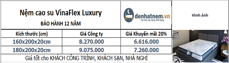 Nệm foam đa tầng VinaFlex Luxury khuyến mãi 20%